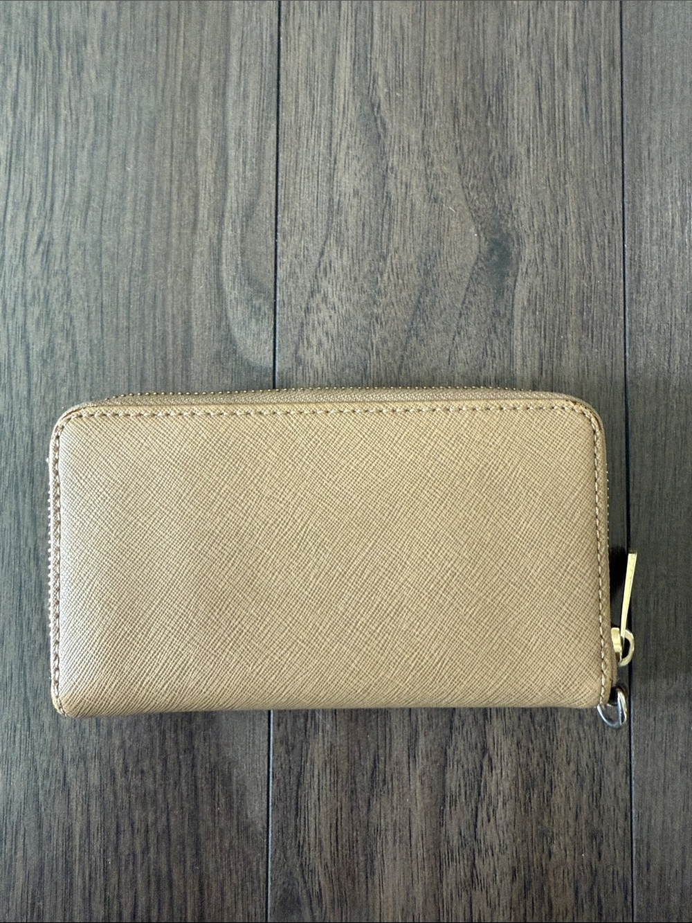 Michael Kors Beige Gold-Plate Zip Wallet - Picture 2 of 10